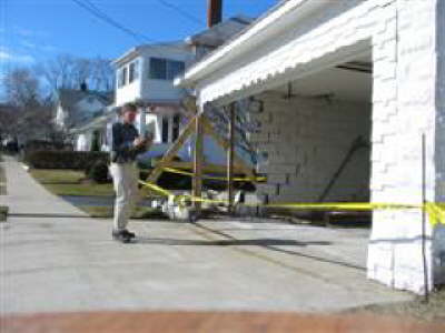 Garage reconstruction for insurance loss, Medford, MA